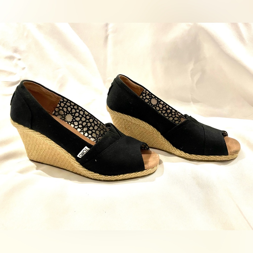 ‼️👠sale - Black canvas wedges